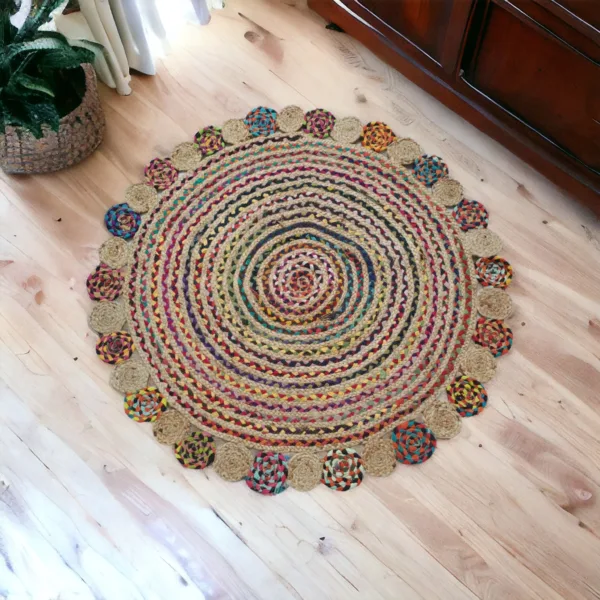 jute chindi round rug