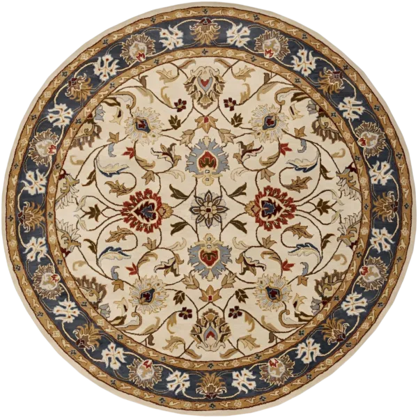 luxury floral roung rug