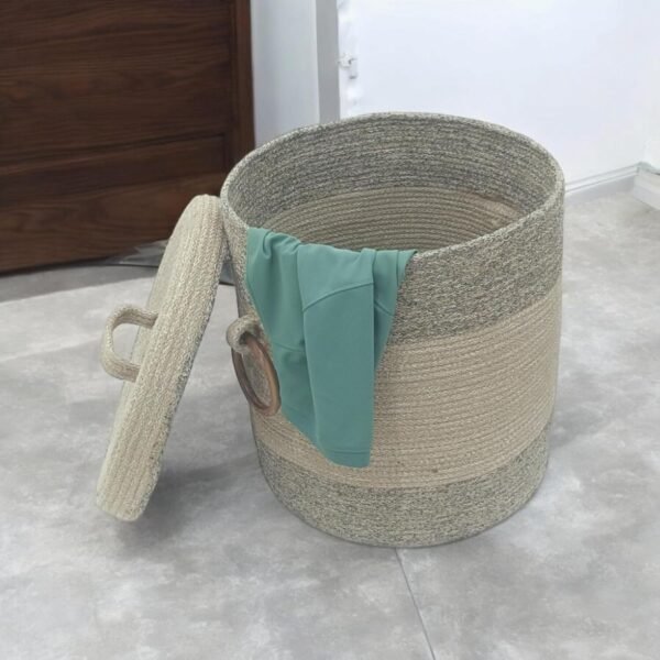 laundry storage basket with lid