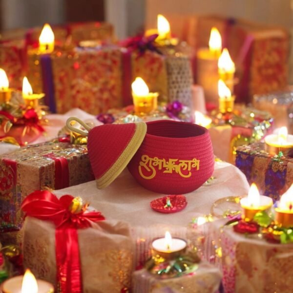 diwali gifts red color subh labh matka