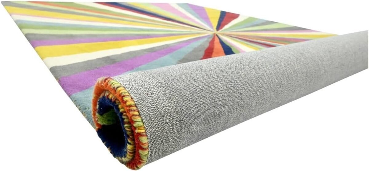 Elevate Your Space With Rainbow Handtufted Rugs for Living Room, Drawing Room, Kids Room, Hall, Premium Rugs, Wool Rugs - Image 5