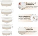 5 Pieces Storage Basket Sets Cotton Rope Woven Baskets for Organizing Small Round Basket Baby Nursery Bins | Fruit Baskets - Image 3