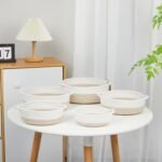 5 Pieces Storage Basket Sets Cotton Rope Woven Baskets for Organizing Small Round Basket Baby Nursery Bins | Fruit Baskets - Image 15