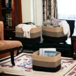 Storage Basket for Organizing Woven Rope Basket for Book, Towels, Toy Storage Organizer Cube Storage Bins for Shelves, Closet, Nursery, Decorative Medium Baskets, Black - Image 3