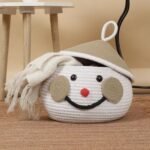 Santa Storage Basket with Lid 8x8" - Image 2