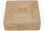 Jute Floor Cushion | Boho Rustic Hard Filled Cushion - Image 3