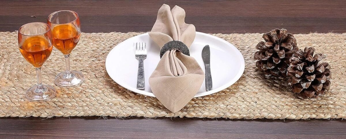 Jute Table Runner 36 Inches Long | 13x36 Natural Jute Braided Table Runner | Organic Eco-Friendly Rustic Vintage Dining Table Runner - Image 3