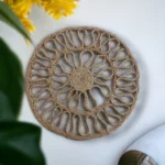 Boho Handmade Jute Placemats | Handcrafted jute placemats | 30 cm Dia | Set of 4 - Image 2