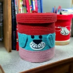 Cute Lion Face Storage Baskets For Kids Room | Storage Baskets For Home Decor | Cute Baskets | Eco Friendly Baskets | Jute Cotton Baskets 10x10 Inch - Image 4