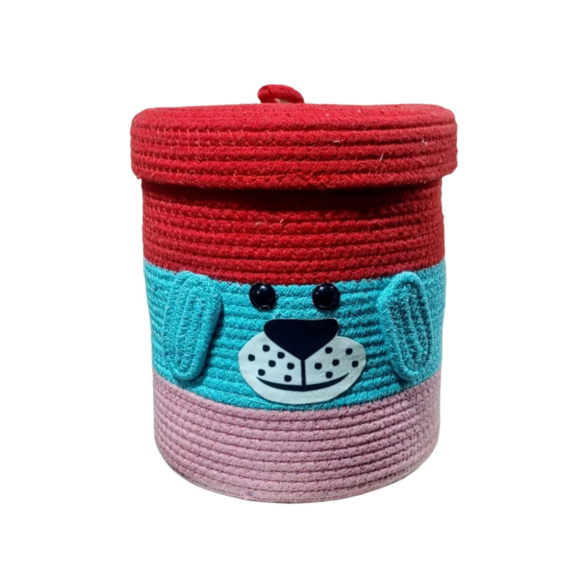 Cute Lion Face Storage Baskets For Kids Room | Storage Baskets For Home Decor | Cute Baskets | Eco Friendly Baskets | Jute Cotton Baskets 10x10 Inch - Image 5