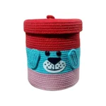 Cute Lion Face Storage Baskets For Kids Room | Storage Baskets For Home Decor | Cute Baskets | Eco Friendly Baskets | Jute Cotton Baskets 10x10 Inch - Image 5