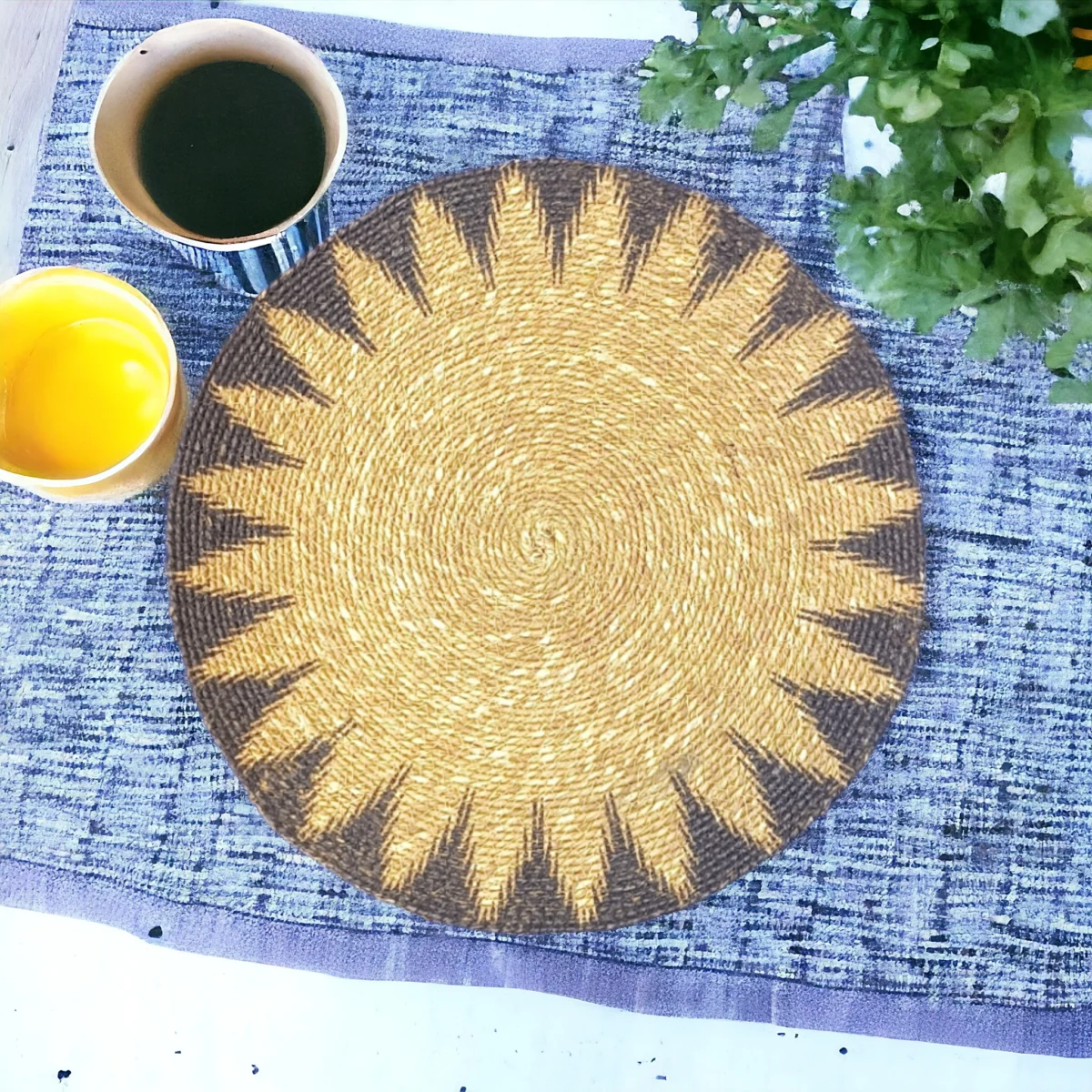 Seagrass Placemats Round | 15" Printed Table Placemats For Kitchen | Buy Eco Friendly Placemats Online | Pack of 4 pcs - Image 2