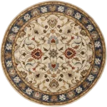Luxury Floral Round Rug For Living Room | Round Rugs | Handmade Round Rugs | Premium Rugs