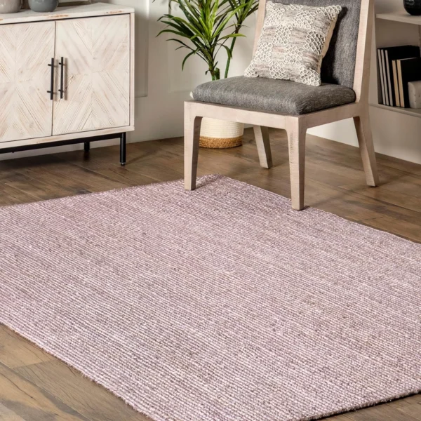 Jute Area Rug For Living Room| Pink colour Rug | Eco Friendly Farmhouse Floor Rugs