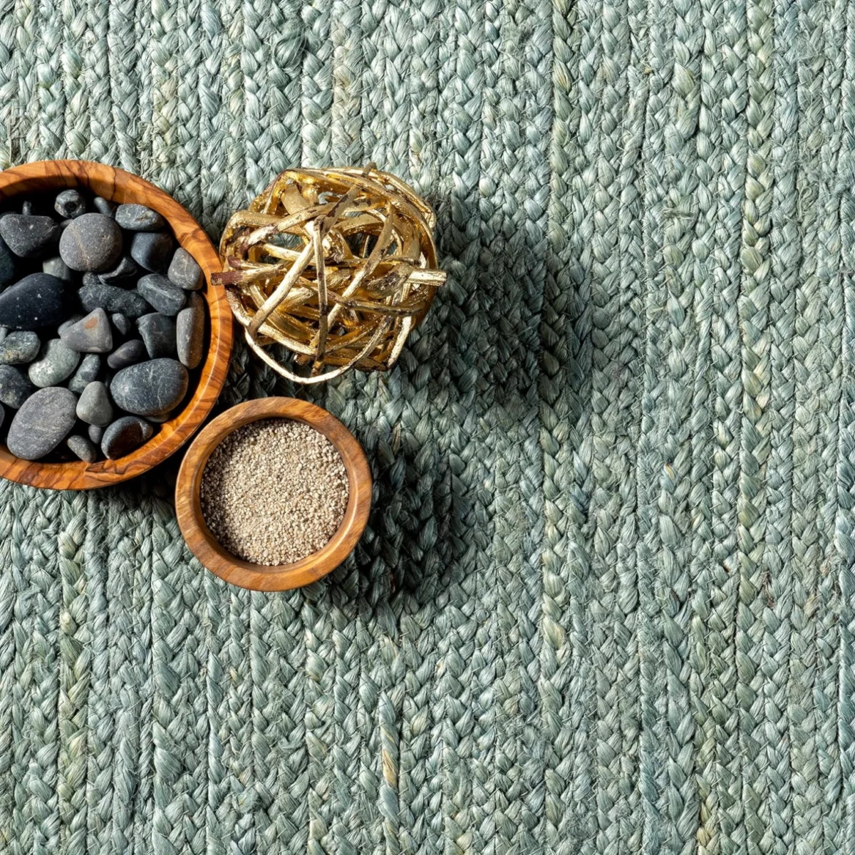 Jute Area Rug For Living Room| Green colour Rug | Eco Friendly Farmhouse Floor Rugs - Image 2
