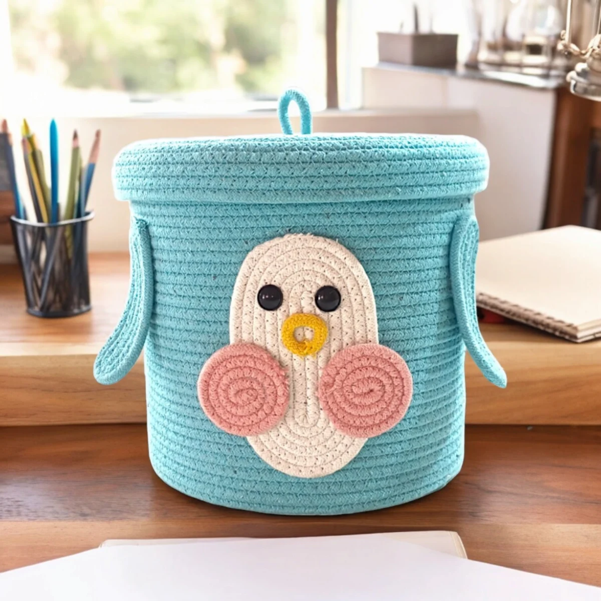 Penguin Storage Basket for Kid's | Study Table Storage | Return Gift Baskets - Image 1