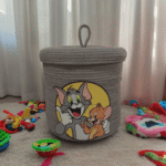 Tom & Jerry Storage Basket 10x10" Cotton - Image 2