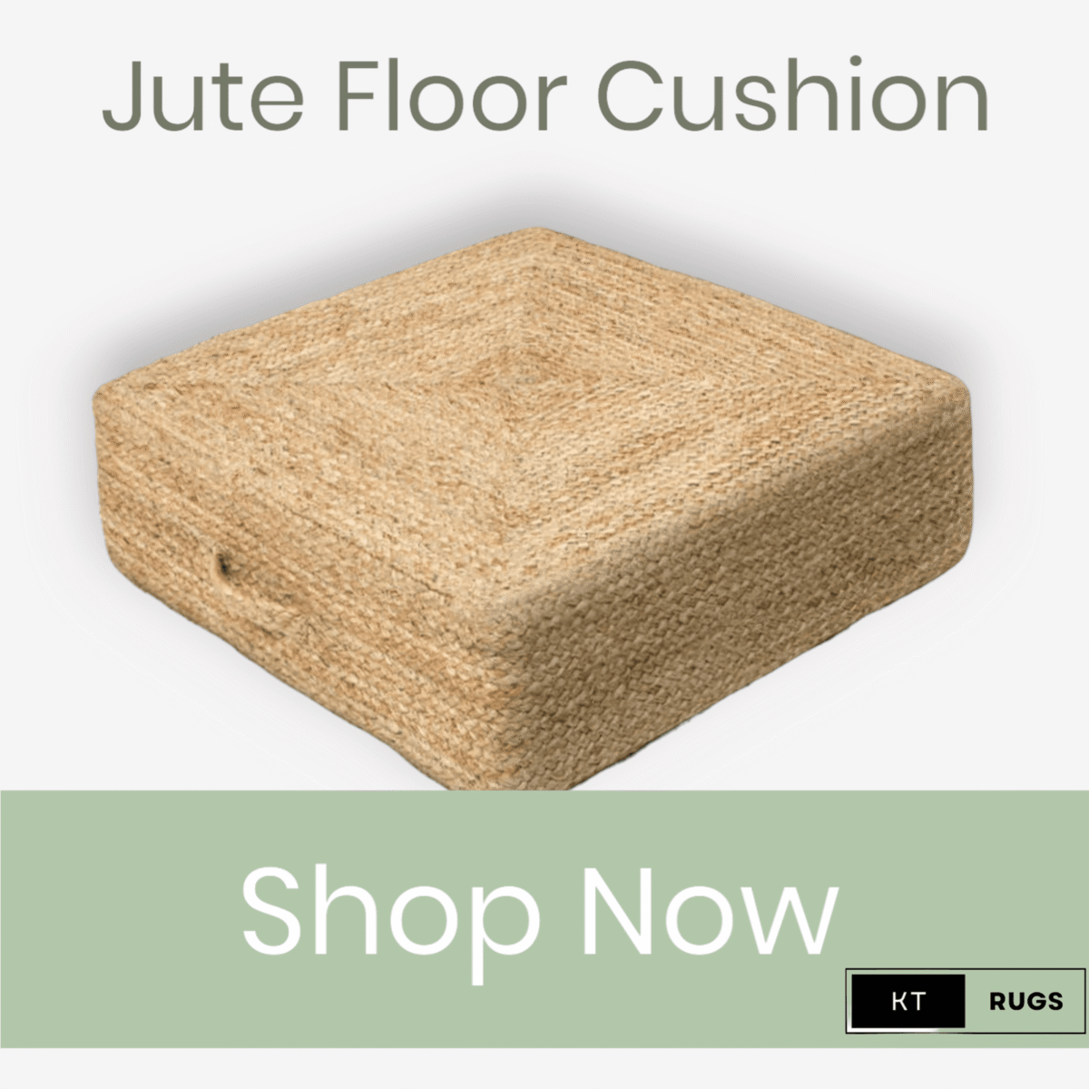 Jute Floor Cushion | Boho Rustic Hard Filled Cushion - Image 7