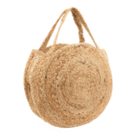 Jute Hand Bags Round Natural - Image 2