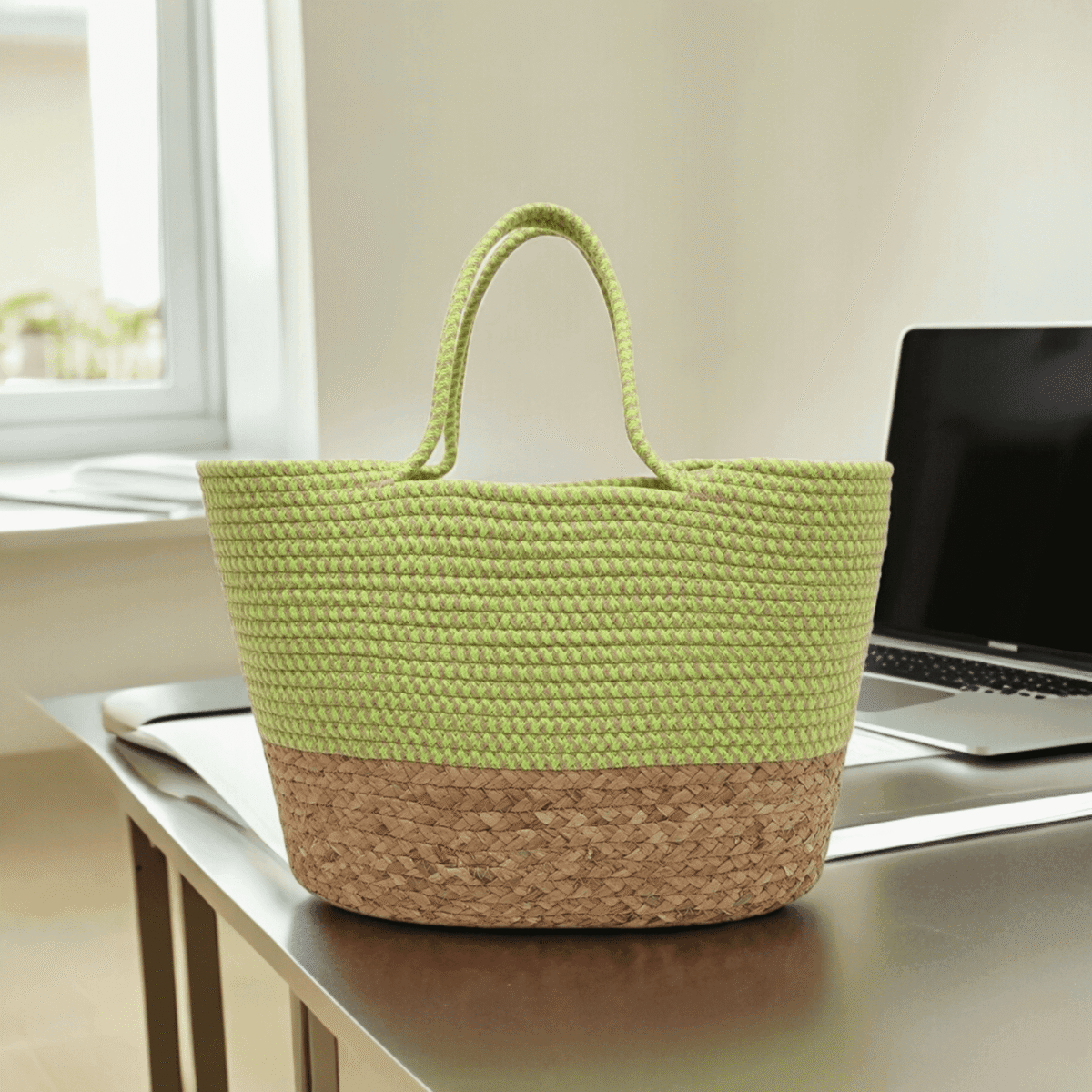 Jute Cotton Tote Bag For Office - Image 1