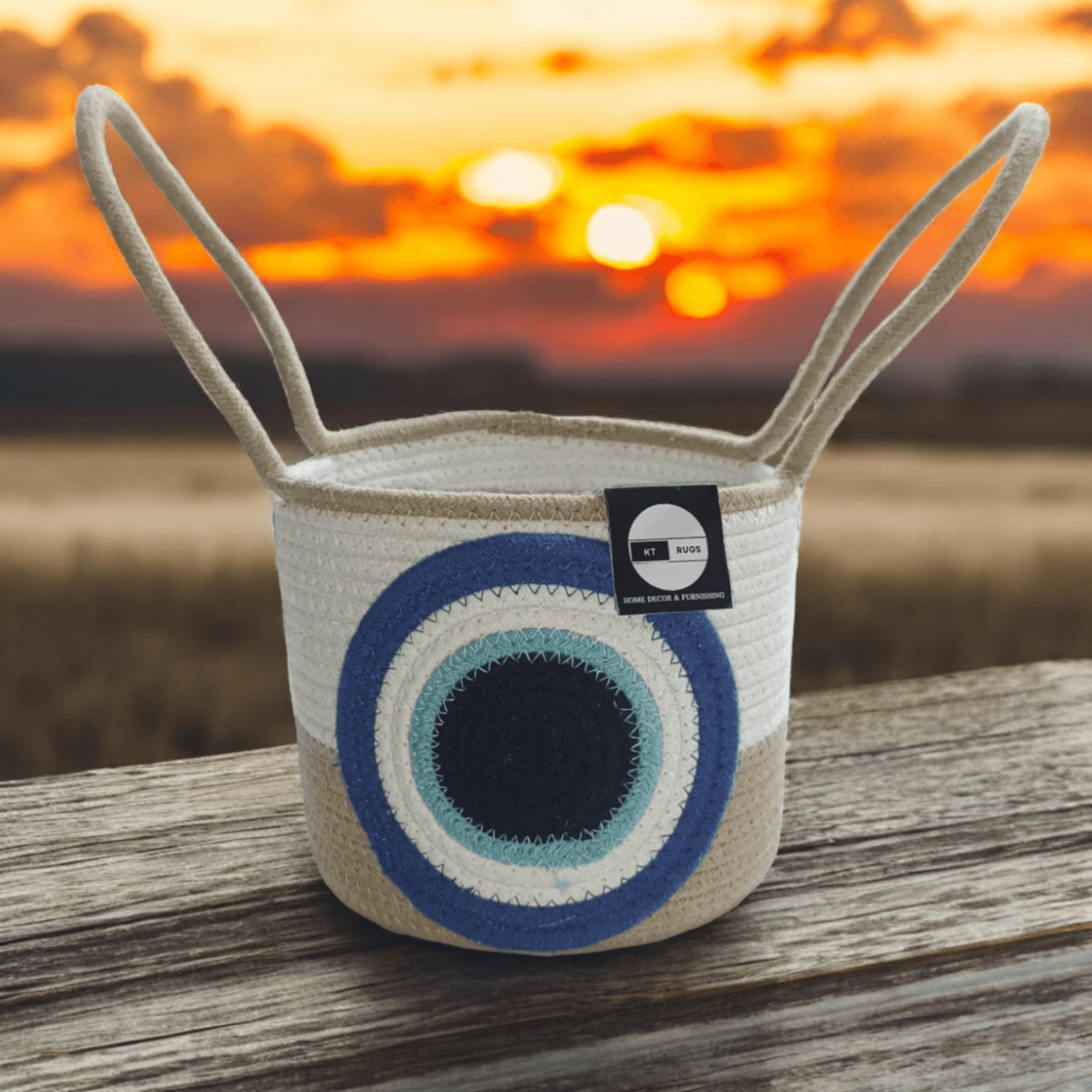 The Evil Eye Basket Round 8x8 inches - Image 1