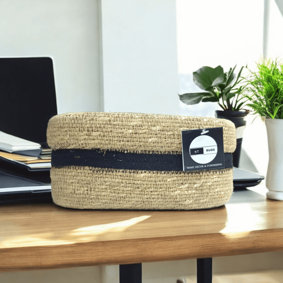 Eco-Friendly Seagrass Tissue Storage Box: Sustainable and Stylish - Image 1