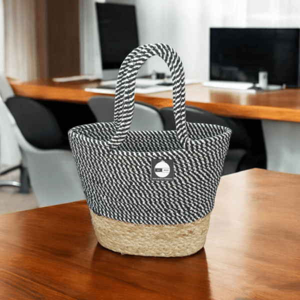 Elegant and Eco-Friendly: Designer Jute Cotton Tote Bag