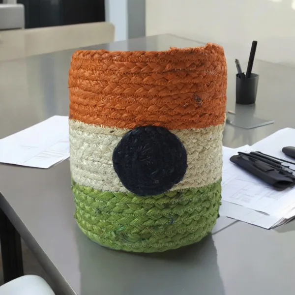 Tiranga Jute Basket: A Versatile Storage Solution