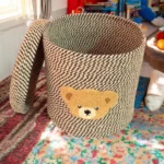 Storage Basket With Lid- Teddy Bear - Image 2