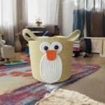 Multi-Purpose Jute Cotton Basket - without lid 18x15 cm - Image 4