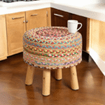 Introducing the Jute Chindi Stool: A Stylish Bohemian Touch - Image 2
