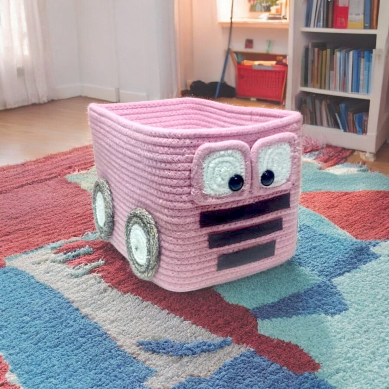 Kids Storage Bus-Toys Organiser Pink - Image 1