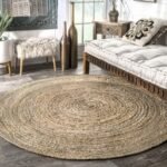 Jute Rug Round Plain Natural
