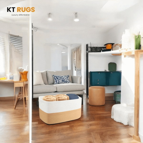 LAUNDRY BASKET BEIGE WHITE XXL