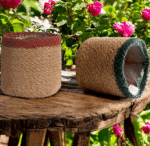 Jute Planter Basket - Woven Jute Rope Covers for Decorating Indoor/Outdoor Succulents, Small Plant Pots - Set of 2 - Image 3