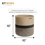 EcoChic Jute Planter – Beige & Black Multipurpose Organizer (10"x10"x10") - Image 3