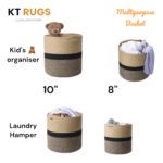 EcoChic Jute Planter – Beige & Black Multipurpose Organizer (10"x10"x10") - Image 4