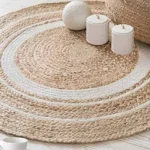 white cotton striped rug