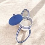 Nautical Stripe Multi-Purpose Storage Basket with Pom-Pom Handles – Coastal Home Organization - Image 3