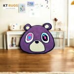 Purple Bear Kids Area Rug, Cartoon Design, Luxury Affordable Collection - Image 4