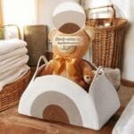 Foldable laundry basket hamper with lid in White, Beige, Coffee colors