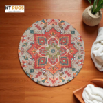 KT Rugs Luxury Affordable Round Decorative Rug – 90 cm (3 ft) | Premium Polypropylene (PP) | Vibrant Multicolor Pattern | Modern Living Room, Bedroom & Festive Home Décor - Image 2