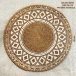 Braided Table Mats - Boho Mandala White Print - Natural Woven Heat Resistant Charger Plates for Dining Table, Kitchen, Farmhouse Decor - Image 3