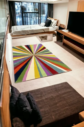 Elevate Your Space With Rainbow Handtufted Rugs for Living Room, Drawing Room, Kids Room, Hall, Premium Rugs, Wool Rugs