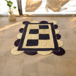 Handwoven Scalloped Jute Rug – Eco-Friendly Coastal Bohemian Decor | Organic Texture & Natural Fiber